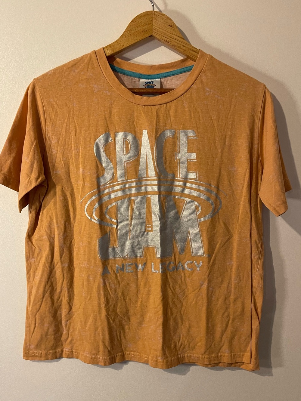 Space Jam A New Legacy Silver Metallic Logo Shirt L